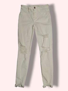 American Eagle Outfitters White Distressed Jeggings